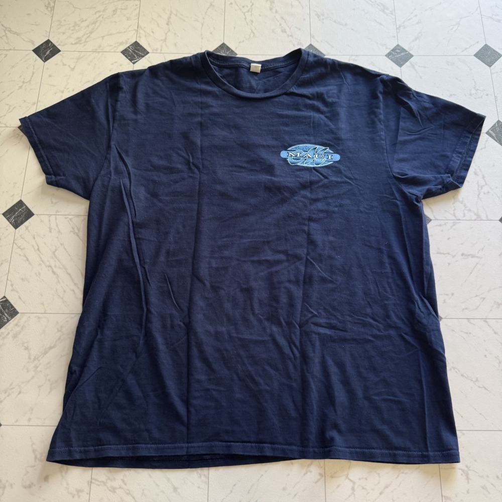 Russell Athletic Maui T Shirt Mens XL Navy Graphic Surf Hawaii Tee